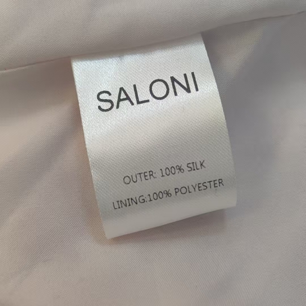 Saloni Isa Silk Georgette Tiered Ruffle Midi Dress - Picture 15 of 15